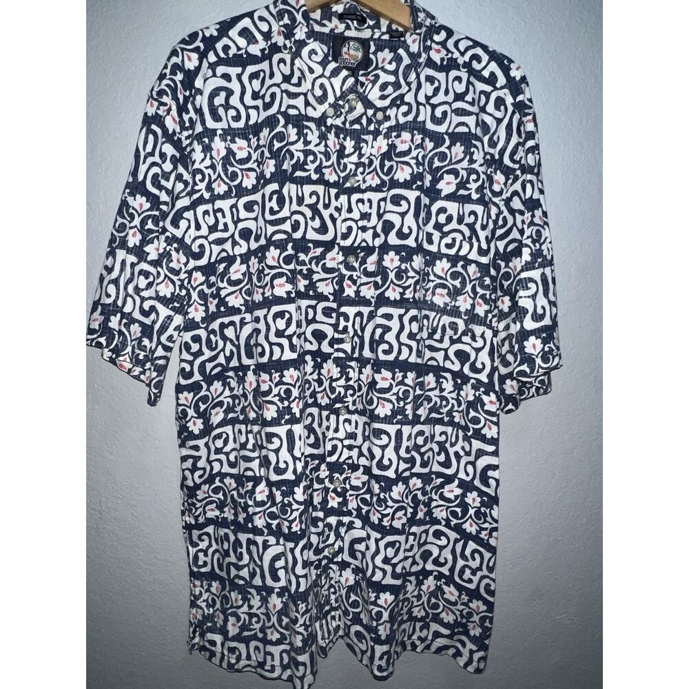 Reyn Spooner South Pacific Tapa Print Men's 3XL Classic Shirt Hawaiian beach